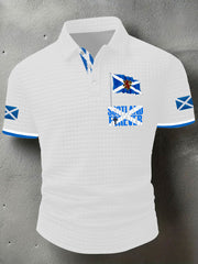 Men's Scotland Flag Proud The Brave Printed Casual Short Sleeve Top vetvanguards