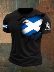 Men's Scotland Flag Proud The Brave Printed Casual Short Sleeve T-shirt vetvanguards
