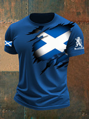Men's Scotland Flag Proud The Brave Printed Casual Short Sleeve T-shirt vetvanguards