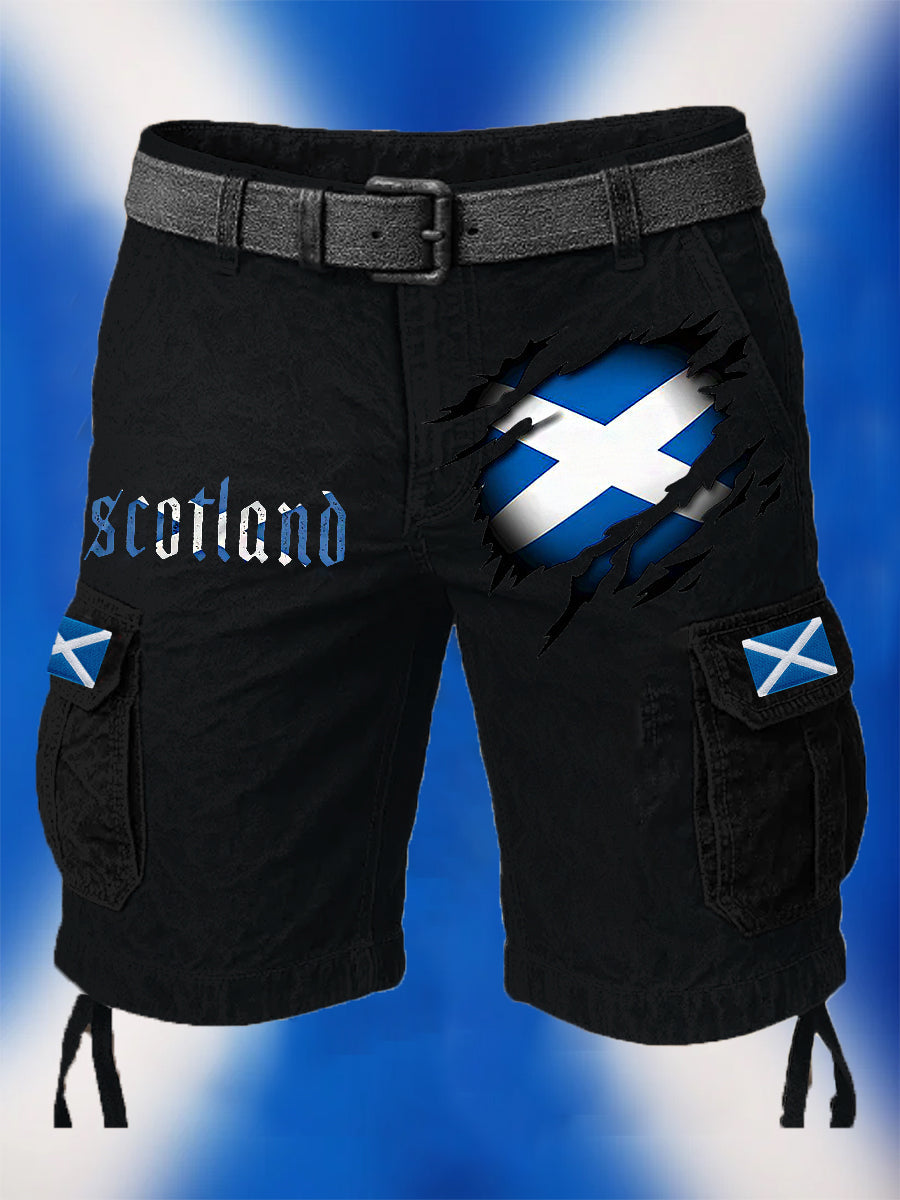 Men's Scotland Flag Proud The Brave Printed Casual Shorts vetvanguards
