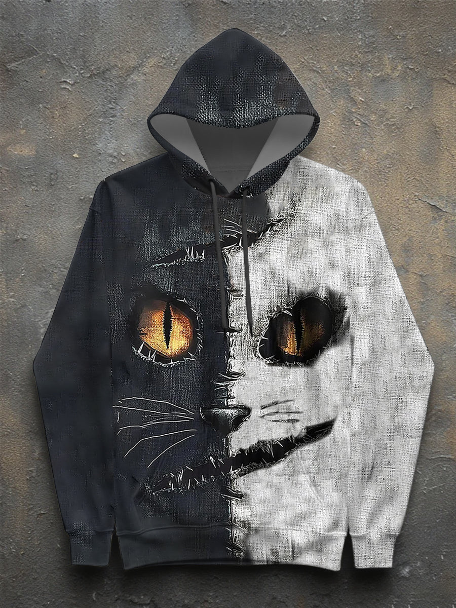 Women's Halloween Cat  Long Sleeve Hoodie vetvanguards
