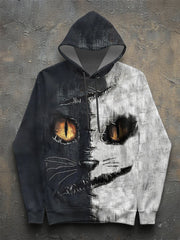 Women's Halloween Cat  Long Sleeve Hoodie vetvanguards