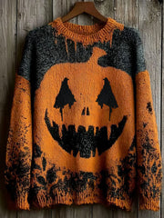 Men's Halloween Jack-o’-lantern Knitted Sweater vetvanguards