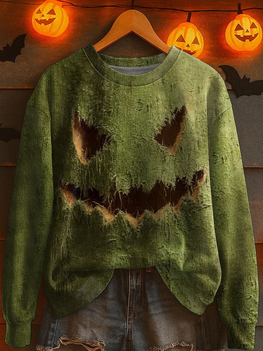 Women's Halloween Jack-o’-lantern Knitted Sweater vetvanguards