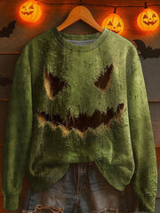 Women's Halloween Jack-o’-lantern Knitted Sweater vetvanguards