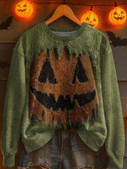 Women's Halloween Jack-o’-lantern Knitted Sweater vetvanguards