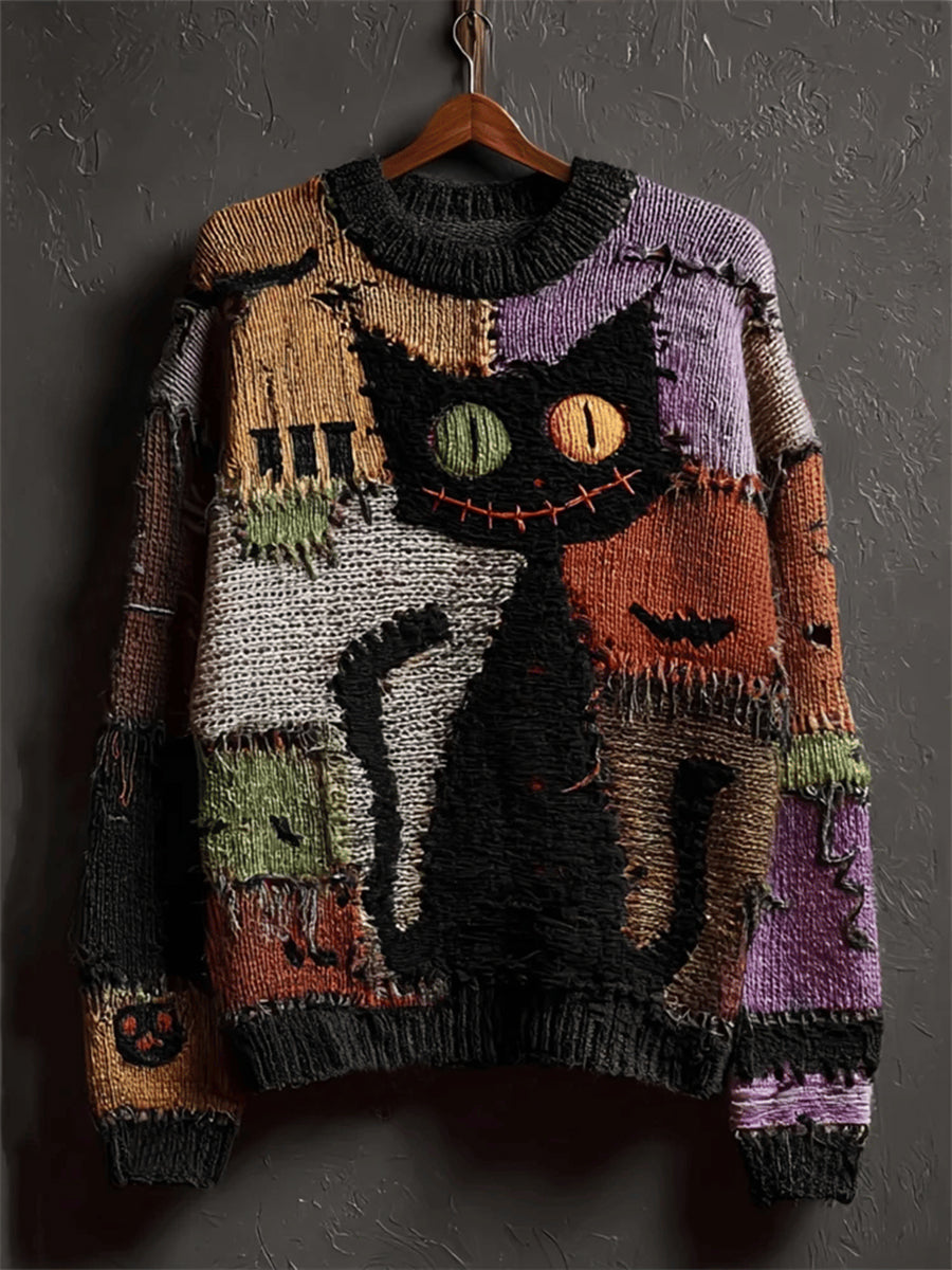 Men's Halloween Black Cat Sweater vetvanguards