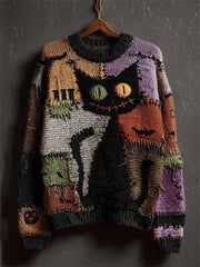 Men's Halloween Black Cat Sweater vetvanguards