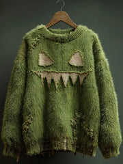 Men's Halloween Spooky Face Knitted Sweater vetvanguards
