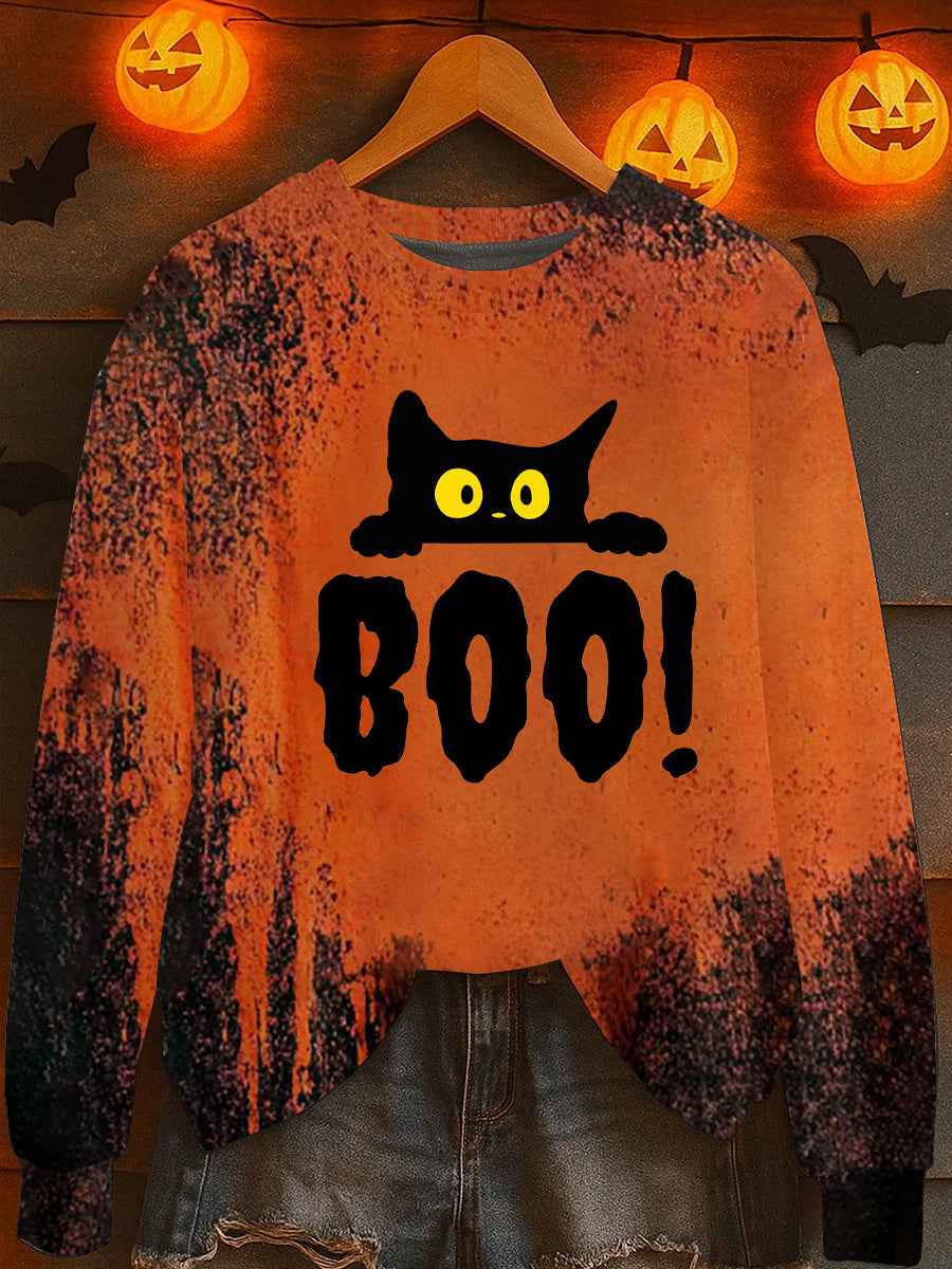 Women's Halloween Print Sweatshirt vetvanguards