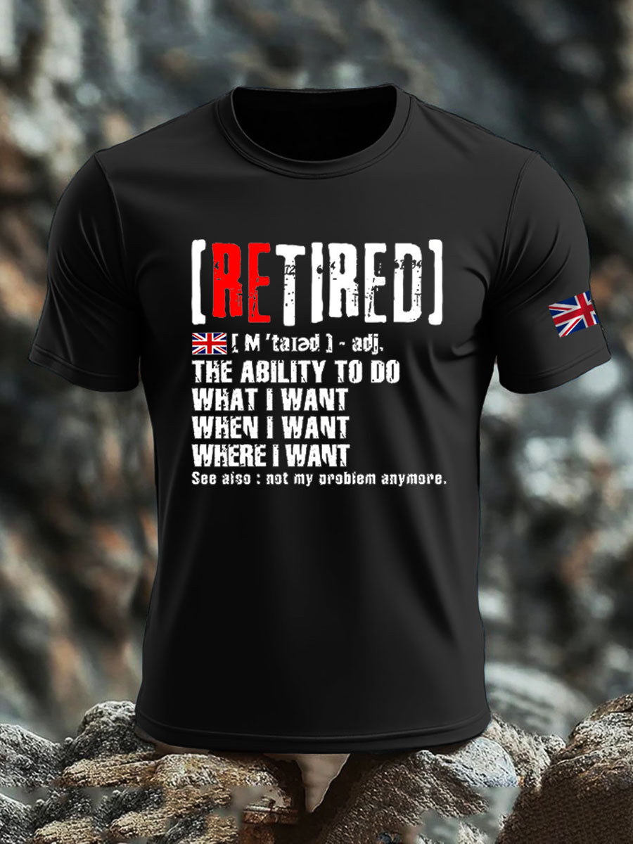 Men's British Veteran imitation cotton short-sleeved T-shirt vetvanguards