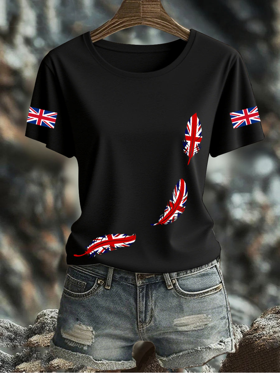 Women's UK Flag Printed T-shirt vetvanguards