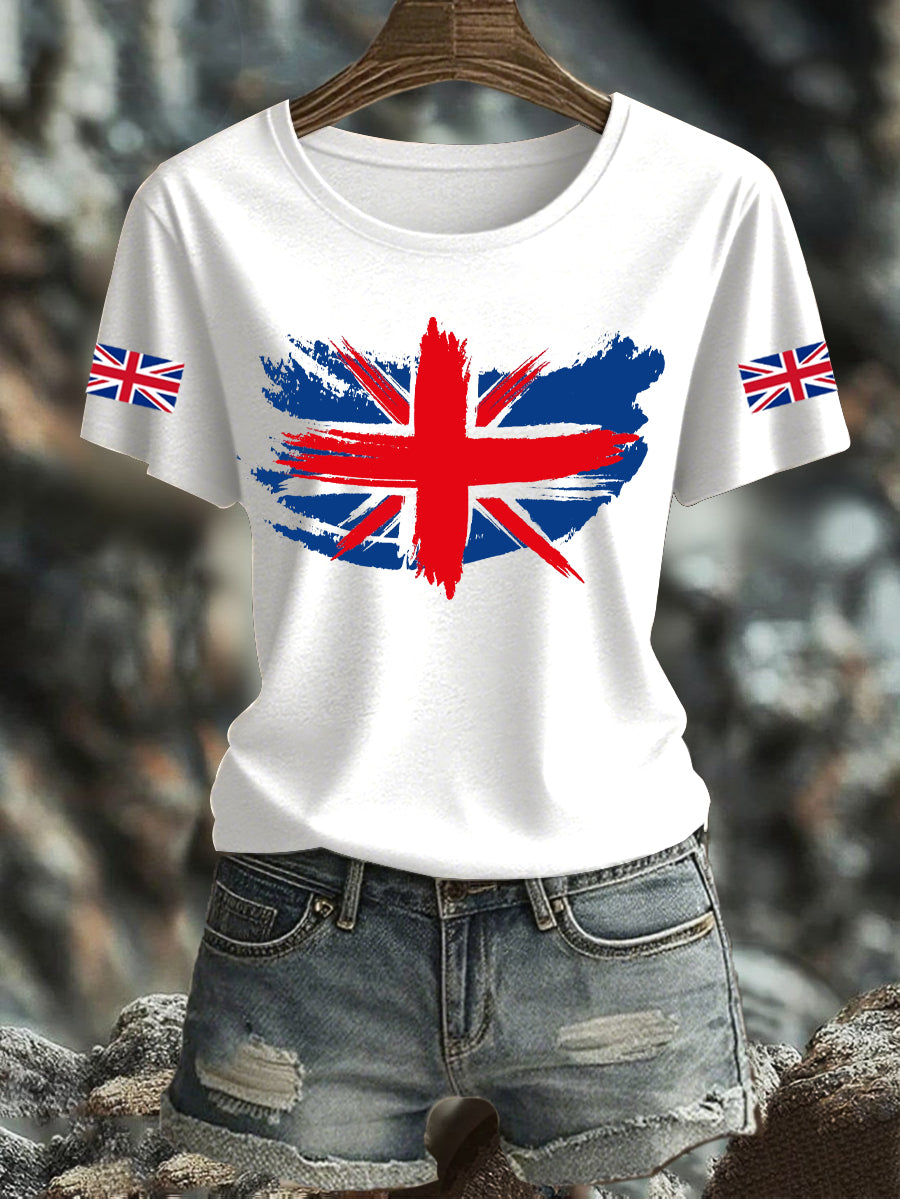 Women's UK Flag Printed T-shirt vetvanguards