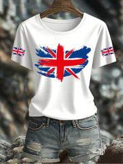 Women's UK Flag Printed T-shirt vetvanguards