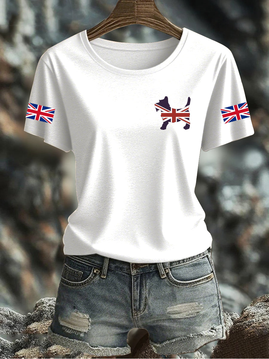 Women's UK Flag Printed T-shirt vetvanguards