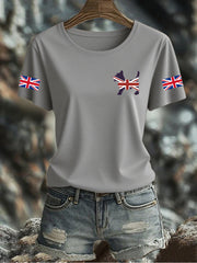 Women's UK Flag Printed T-shirt vetvanguards