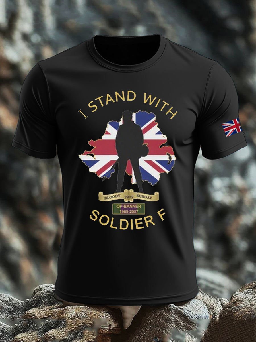 Men's British Veteran imitation cotton short-sleeved T-shirt vetvanguards