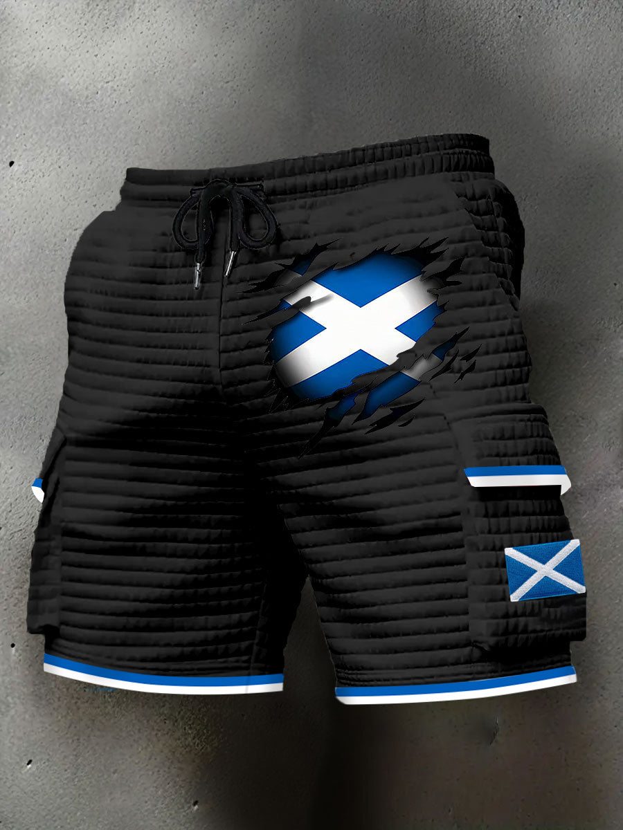 Men's Scotland Flag Proud The Brave Printed Shorts vetvanguards