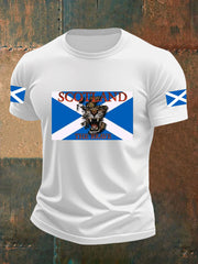 Men's Scotland Flag Proud The Brave Printed Casual Short Sleeve T-shirt vetvanguards
