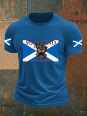 Men's Scotland Flag Proud The Brave Printed Casual Short Sleeve T-shirt vetvanguards