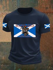 Men's Scotland Flag Proud The Brave Printed Casual Short Sleeve T-shirt vetvanguards