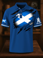 Men's Scotland Flag Proud The Brave Printed Casual Short Sleeve Top vetvanguards