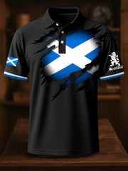 Men's Scotland Flag Proud The Brave Printed Casual Short Sleeve Top vetvanguards