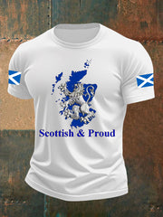 Men's Scotland Flag Proud The Brave Printed Casual Short Sleeve T-shirt vetvanguards
