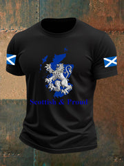 Men's Scotland Flag Proud The Brave Printed Casual Short Sleeve T-shirt vetvanguards