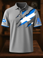 Men's Scotland Flag Proud The Brave Printed Casual Short Sleeve Top vetvanguards