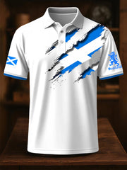 Men's Scotland Flag Proud The Brave Printed Casual Short Sleeve Top vetvanguards