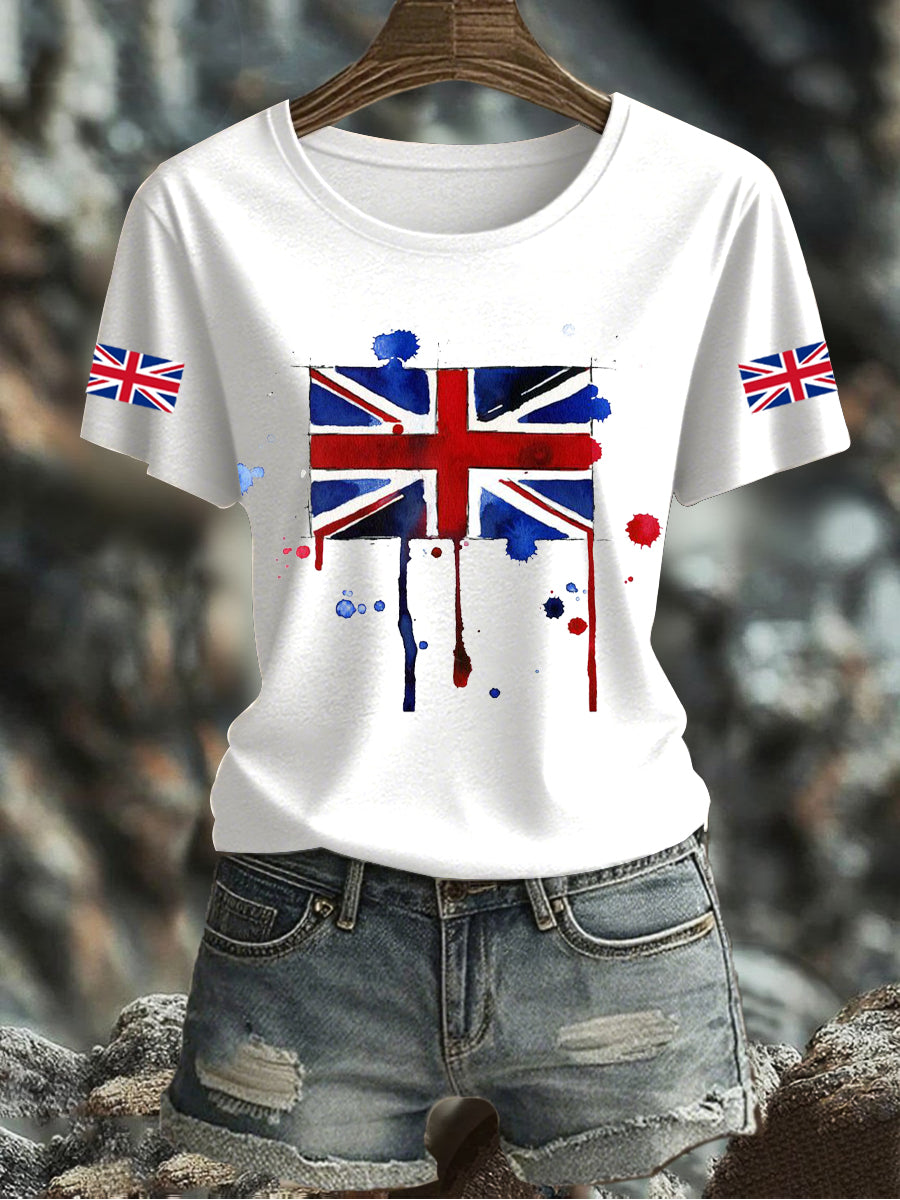 Women's UK Flag Printed T-shirt vetvanguards