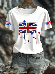 Women's UK Flag Printed T-shirt vetvanguards