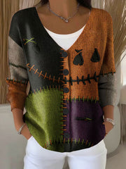 Women's Halloween Print Casual Cardigan vetvanguards
