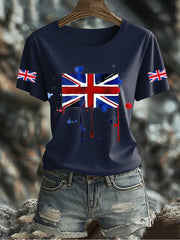 Women's UK Flag Printed T-shirt vetvanguards