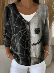 Women's Halloween Print Casual Cardigan vetvanguards