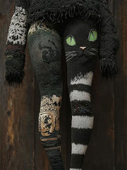 Women's Halloween Cat Print Casual Leggings vetvanguards