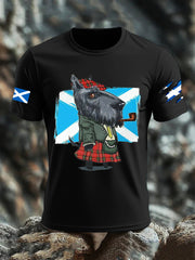 Men's Scottish Flag Scottish Terrier  Short Sleeve T-shirt vetvanguards
