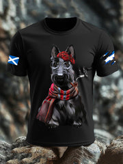 Men's Scottish Flag Scottish Terrier  Short Sleeve T-shirt vetvanguards