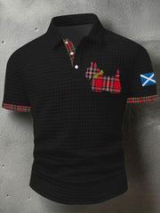 Men's Scottish Flag Scottish Terrier Short Sleeve Top vetvanguards