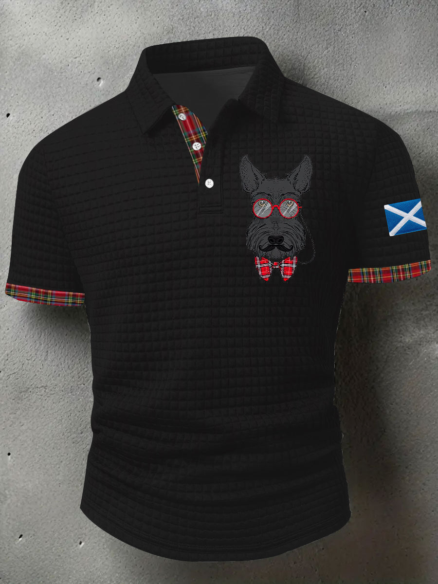 Men's Scottish Flag Scottish Terrier Short Sleeve Top vetvanguards