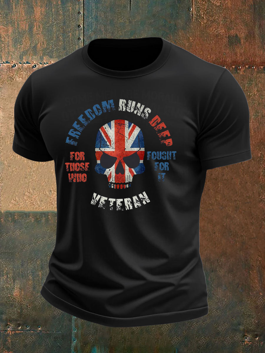 Men's British Veteran imitation cotton short-sleeved T-shirt vetvanguards