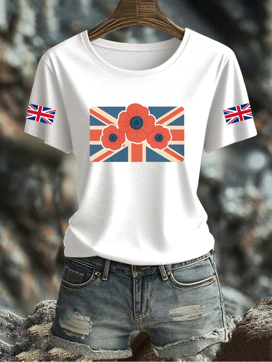 Women's UK Flag Printed T-shirt vetvanguards