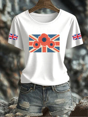 Women's UK Flag Printed T-shirt vetvanguards