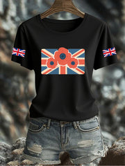 Women's UK Flag Printed T-shirt vetvanguards