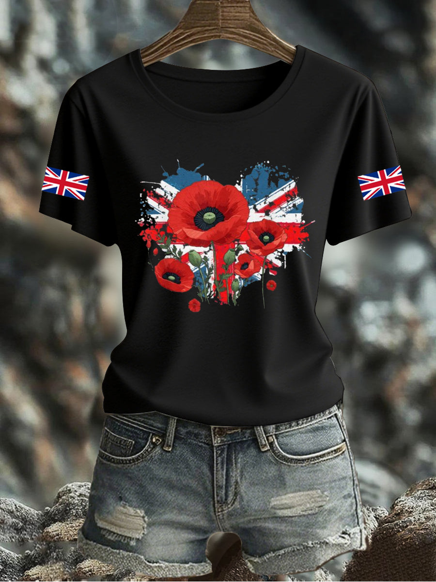 Women's UK Flag Printed T-shirt vetvanguards