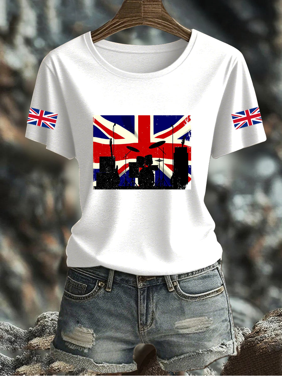 Women's UK Flag Printed T-shirt vetvanguards