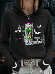 Women's Witches Brew Alani Funny Halloween Casual Hooded Top vetvanguards
