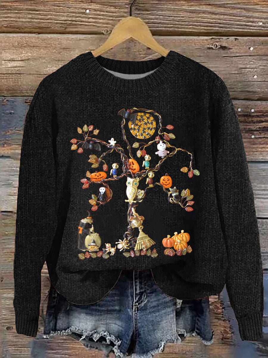 Women's Halloween Pumpkin Print Casual Top vetvanguards