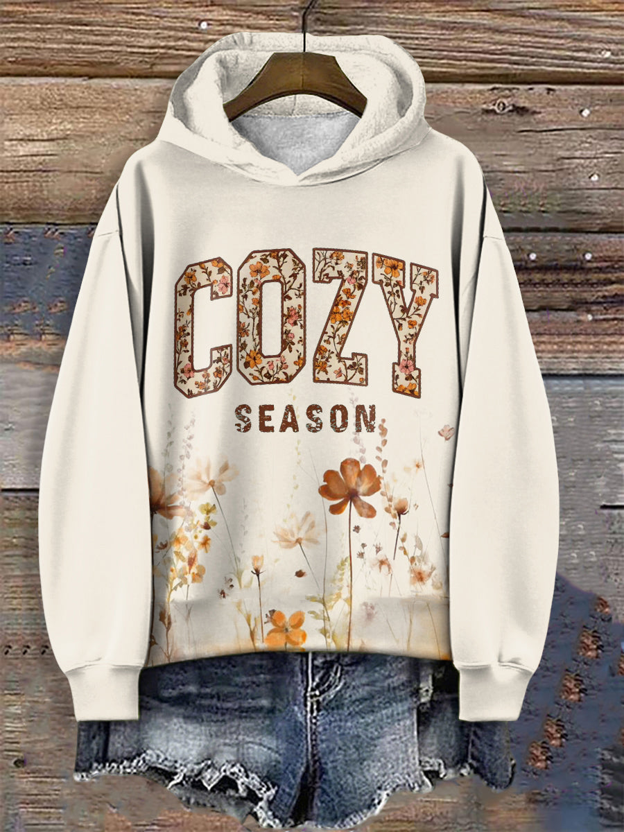 Women's Cozy Season Floral Print Sweatshirt vetvanguards